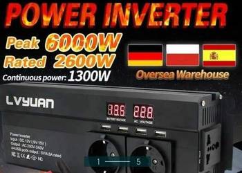 Przetwornica 12v/230 ciagłosc mocy 1,3KV Kurier polska 4x USB