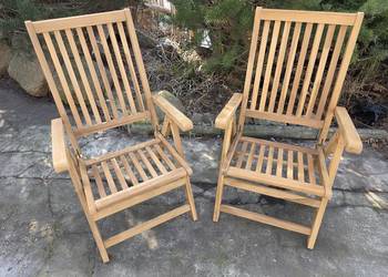 2 x Krzesło ogrodowe regulowane oparcie drewno egzotyczne