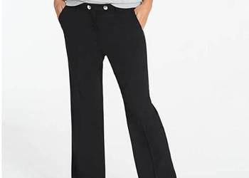 54 Spodnie damskie Tailored Plus Size czarne eleganckie pas 116