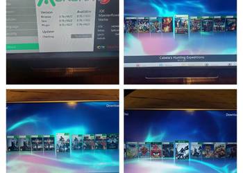 Konsola xbox 360 z dyskiem twardym, ok.  200 gier