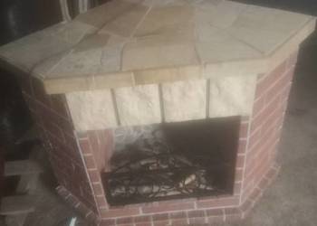 Kominek elektryczny drewniany ceglany ozdobne opał drewno