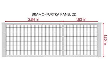 Bramo-furtka Panel 2D 2,84m/1,82m Ocynkowana