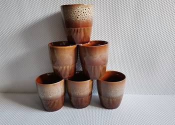 Stare kubki Zośka 6 sztuk porcelit Mirostowice design PRL