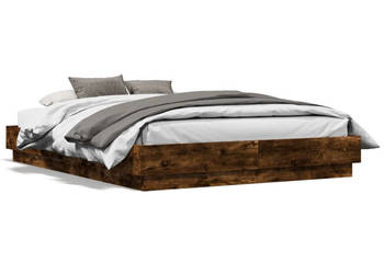 Rama łóżka z oświetleniem LED przydymiony dąb 120x190 cm WM-3209825