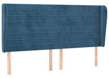 Zagłówek uszak ciemnoniebieski 203x23x118/128 cm aksamit WM-3118166