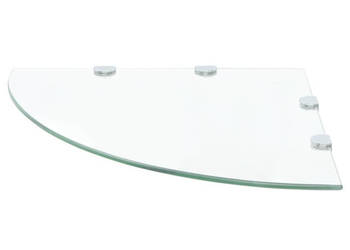 Półki narożne 2 szt. chromowane wsporniki szkło 45x45 cm WM-3051594