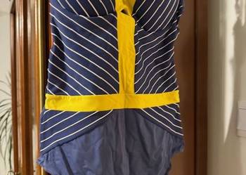 Strój kąpielowy jednoczęściowy damski Feba 38B/75B granatowo żółty w paski