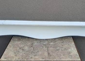 Stara półka 142cm masywna biała przecierana shabby chic D056