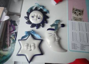 Zawieszki ceramiczne włoskie - słońce, gwiazda, księżyc