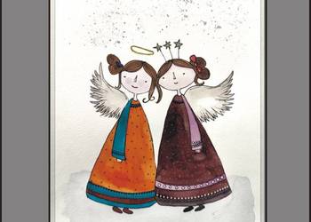 Akwarela Akwarelka Obraz pt: Świąteczny Duet