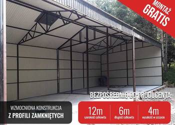 Garaż Blaszany , Wiata o wymiarach 12x6m otwarta - GrzywStal