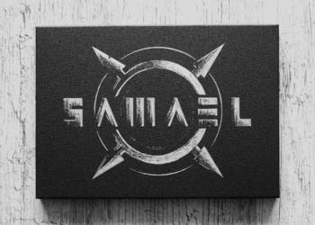 SAMAEL logo ręcznie grawerowane na blasze Obrazek