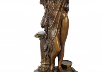 Kobieta przy filarze figura z brązu rzeźba secesja piękna Kobieta przy filarze figura z brązu rzeźba secesja piękna