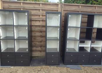 Komplet IKEA Kallax czarnobrąz regał 4x3 + 4x2 + 4x1 Komplet IKEA Kallax czarnobrąz regał 4x3 + 4x2 + 4x1