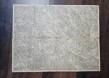 Przedwojenna mapa Bartfeld-Muszyna 1:75000 - oryginał na płótnie