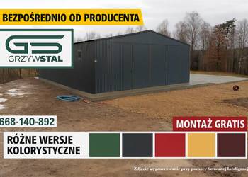 Grafitowy Garaż blaszany Garaże Magazyn Wiata-Hala Stalowa – GRZYWSTAL