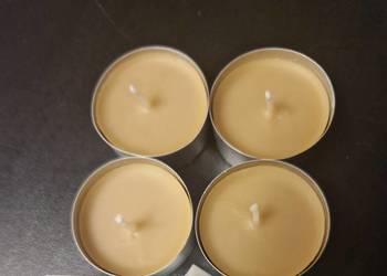 Zestaw naturalny –cztery tealighty z wosku pszczelego + 2 kostki wosku