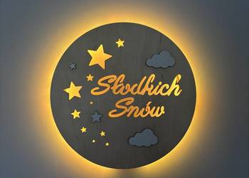 Lampka nocna dla dziecka led ze sklejki